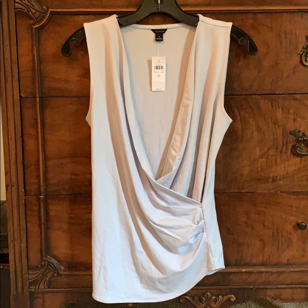 NWT Ann Taylor Blouse Top Grey S
